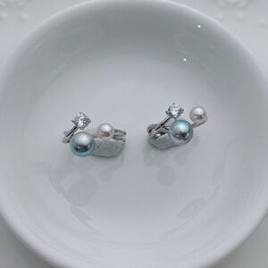 R33 S925 Akoya Sea Pearl Open Top Freesize Ring